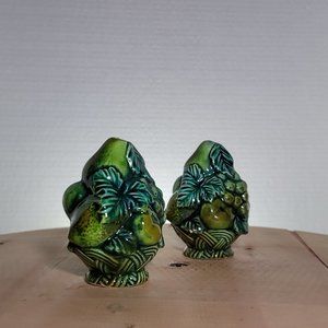 Vintage 1960 Inarco Fruit Green Salt and Pepper Shaker.